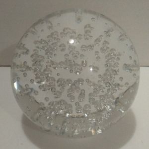 Clear art glass controlled bubble deco